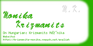 monika krizmanits business card